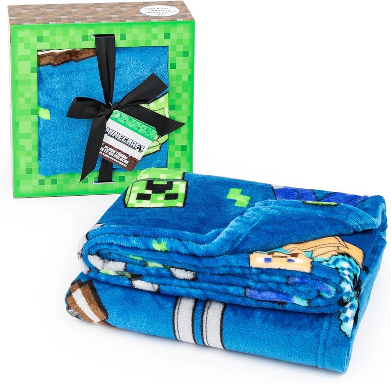 Jay Franco Minecraft Throw Blanket with Gift Box - Plush Throw Measures 46 x 60 Inches - Super Soft Special Edition Gamer Fleece Bedding Features Creeper - Image 2